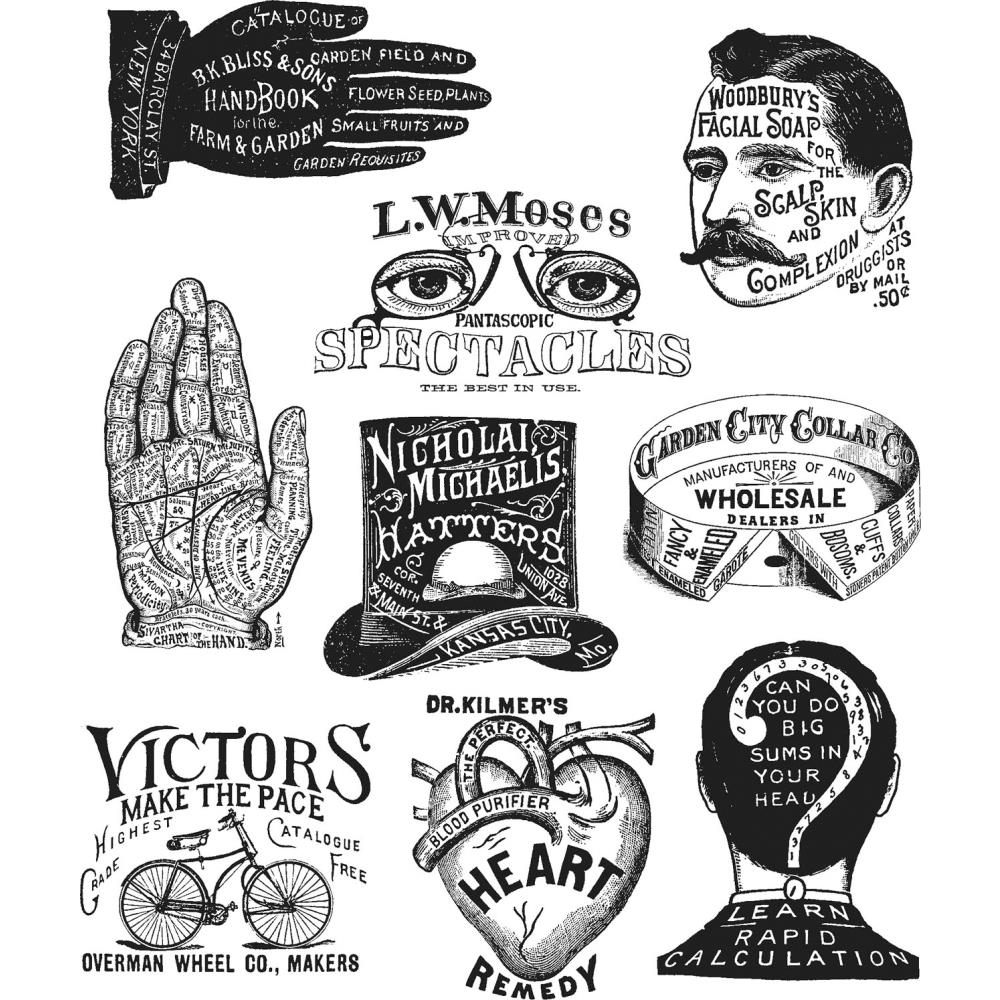 Eclectic Adverts - Tim Holtz Cling Stamps Eclectic Adverts - Tim Holtz Cling Stamps