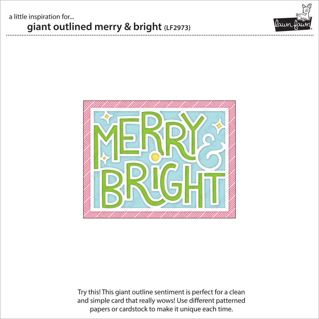 Giant Outlined Merry & Bright - Lawn Cuts
