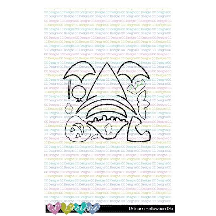 Unicorn Halloween Costume - Outline Metal Die