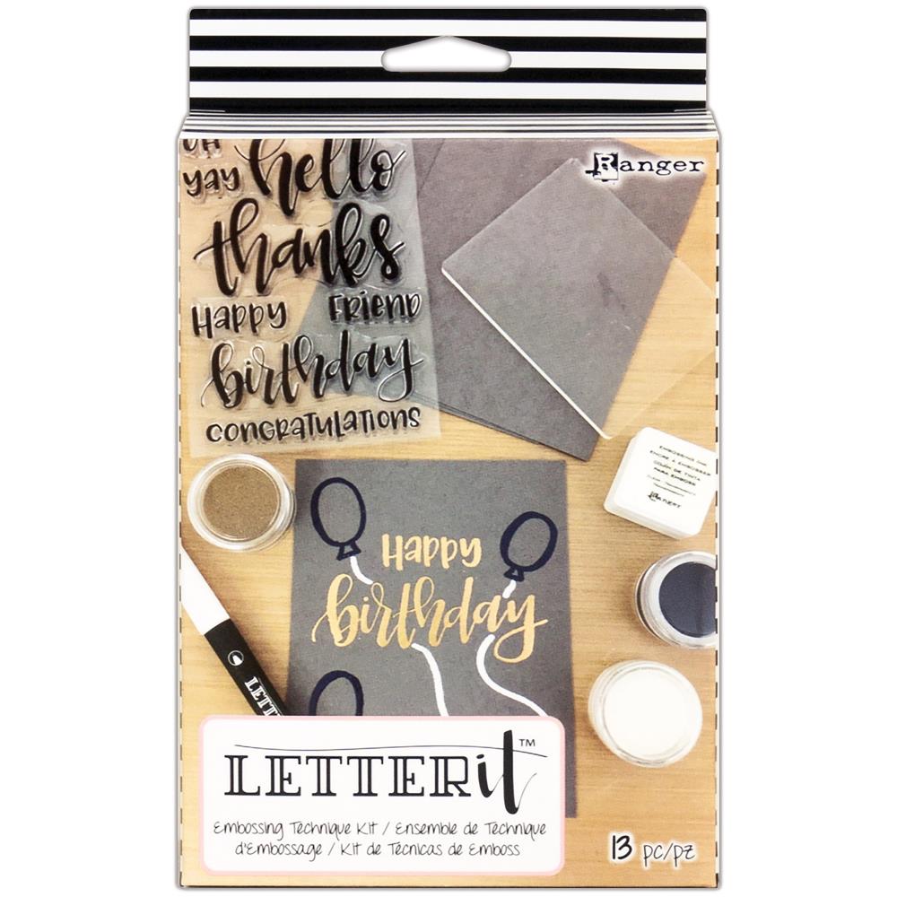 Embossing Technique Kit - Stempelset Birthday - - Ranger Letter It Embossing Technique Kit - Stempelset Birthday - - Ranger Letter It