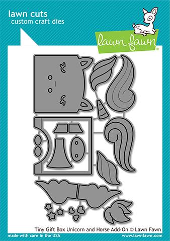 Tiny Gift Box Unicorn and Horse Add-on - lawn cuts Tiny Gift Box Unicorn and Horse Add-on - lawn cuts