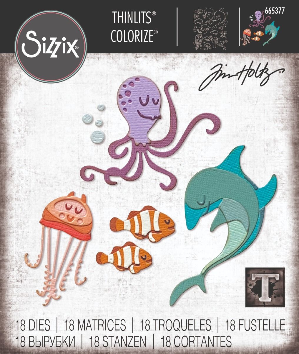 Under the Sea #1 - Colorize - Sizzix Thinlits Dies - By Tim Holtz