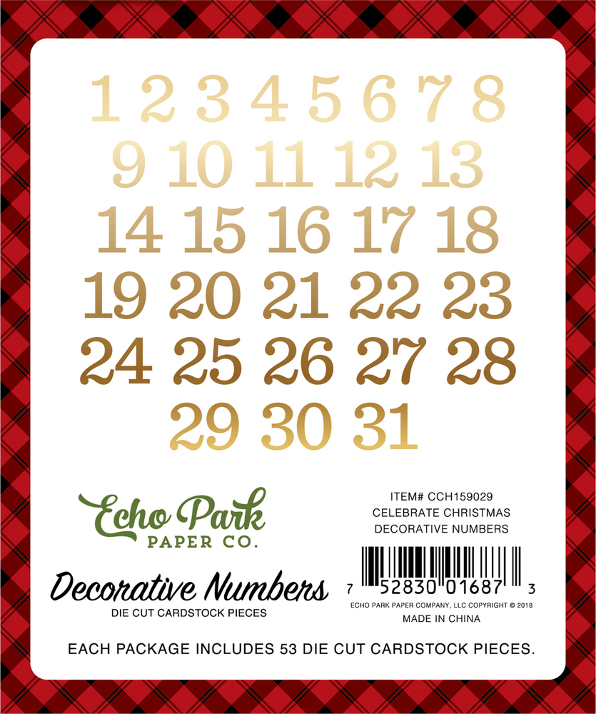 Celebrate Christmas Gold Foil Numbers - Echo Park