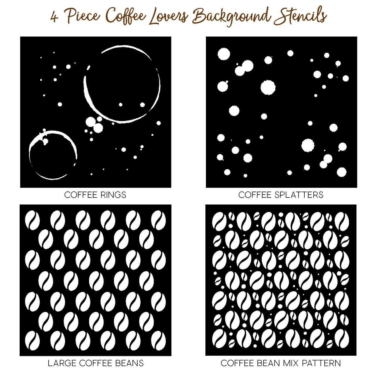 Coffee Lovers Stencils & Mask- Set of 4