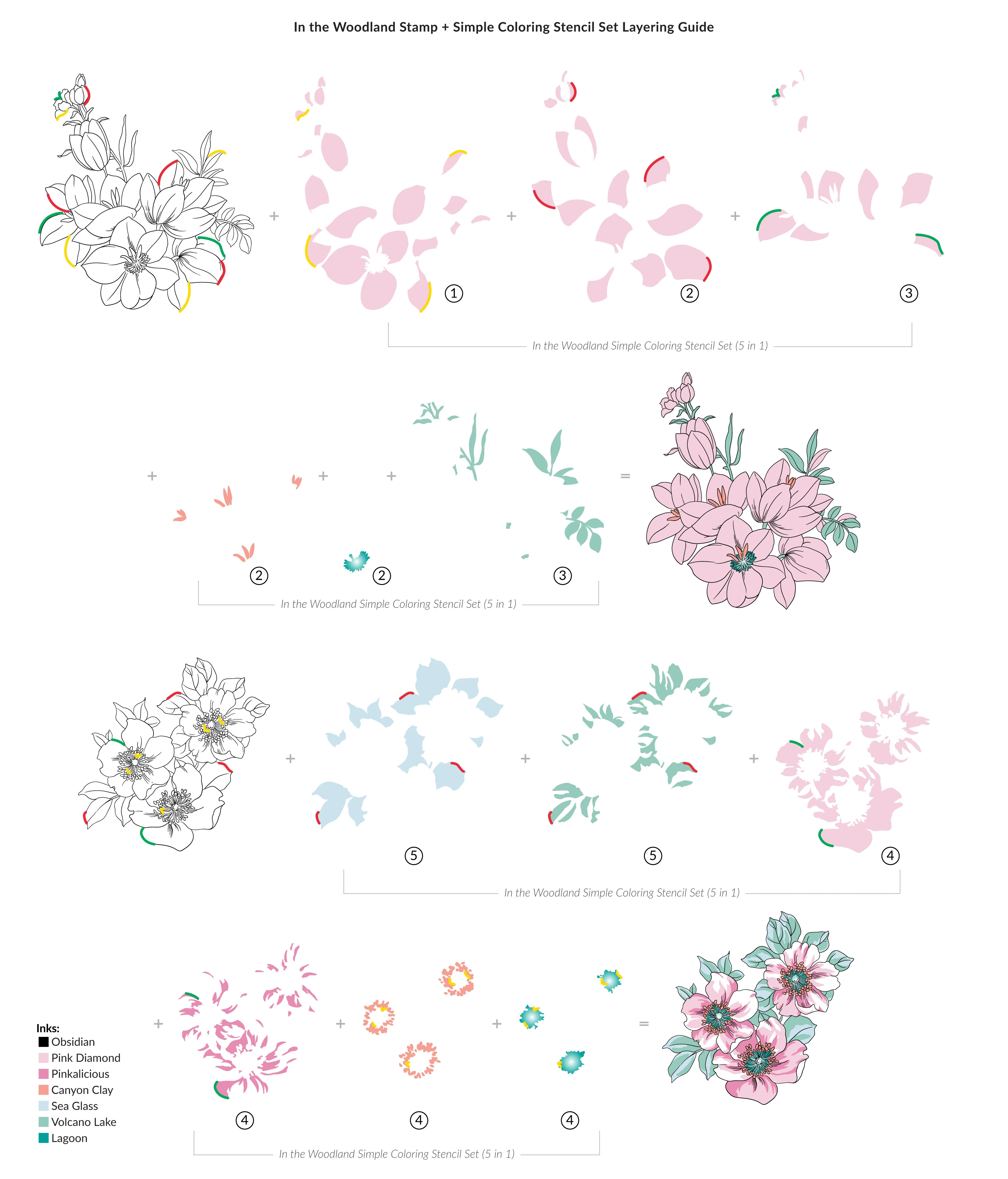 In the Woodland Simple Coloring Stencil Set (5 in 1) - Stencil