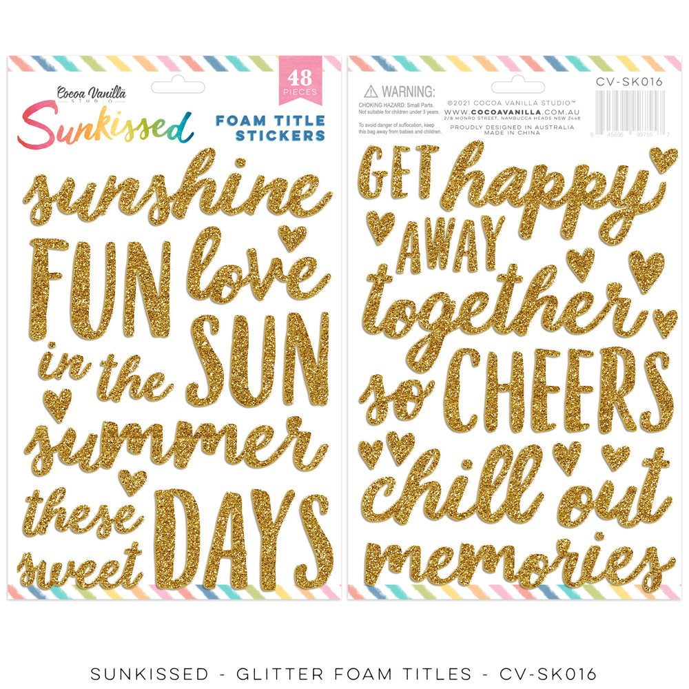 Gold Glitter Foam Titles - Flair Buttons