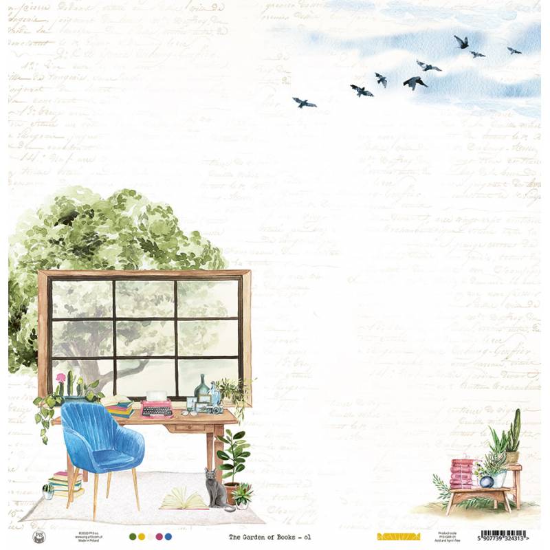 Paper 01 - 12â€œx12â€œ - The Garden of Books