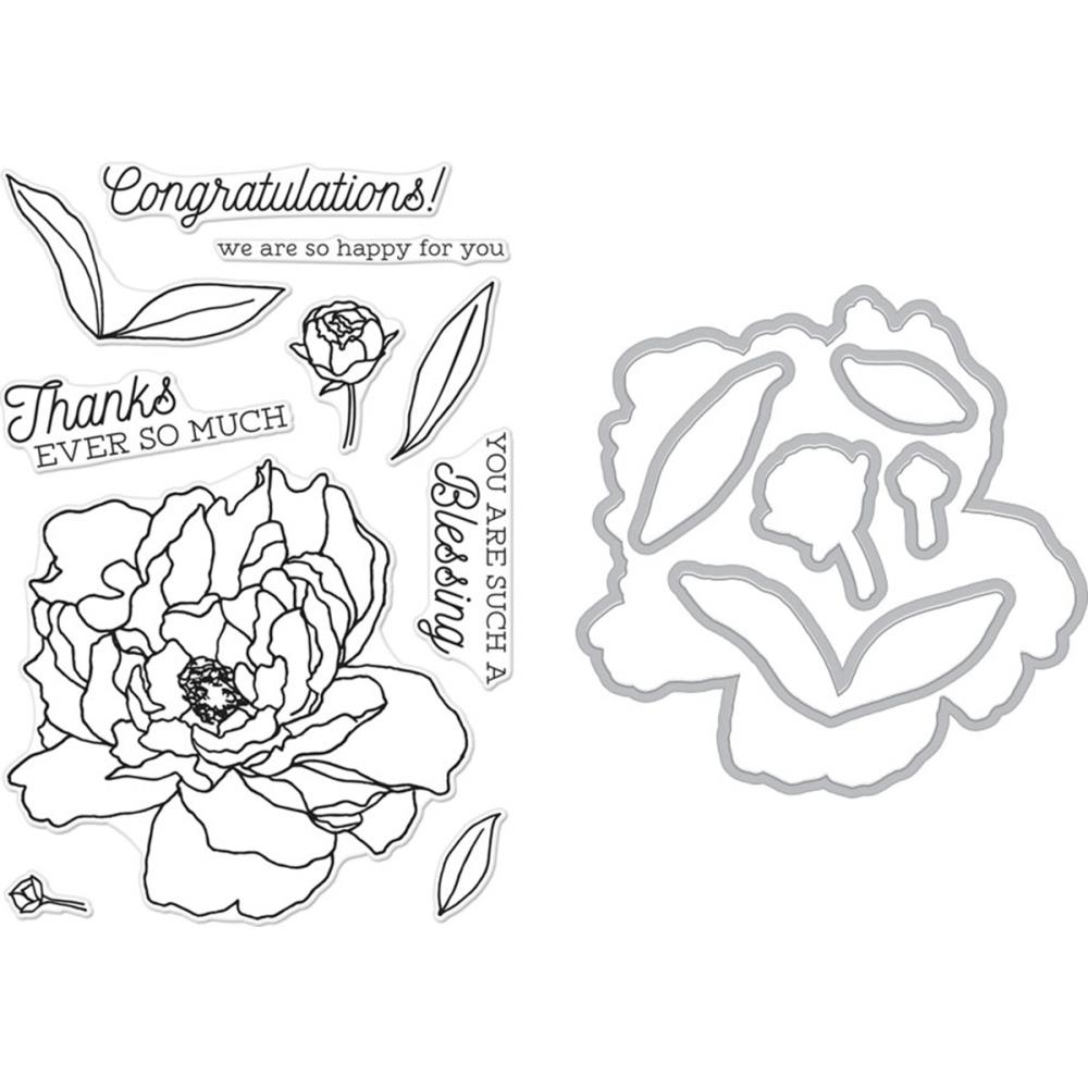 Peonies - Hero Arts Florals Clear Stamp & Die Combo