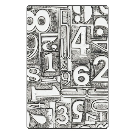 Numbered Large - 3-D Texture Fades Embossing Folder by Tim Holtz Kopie Kopie