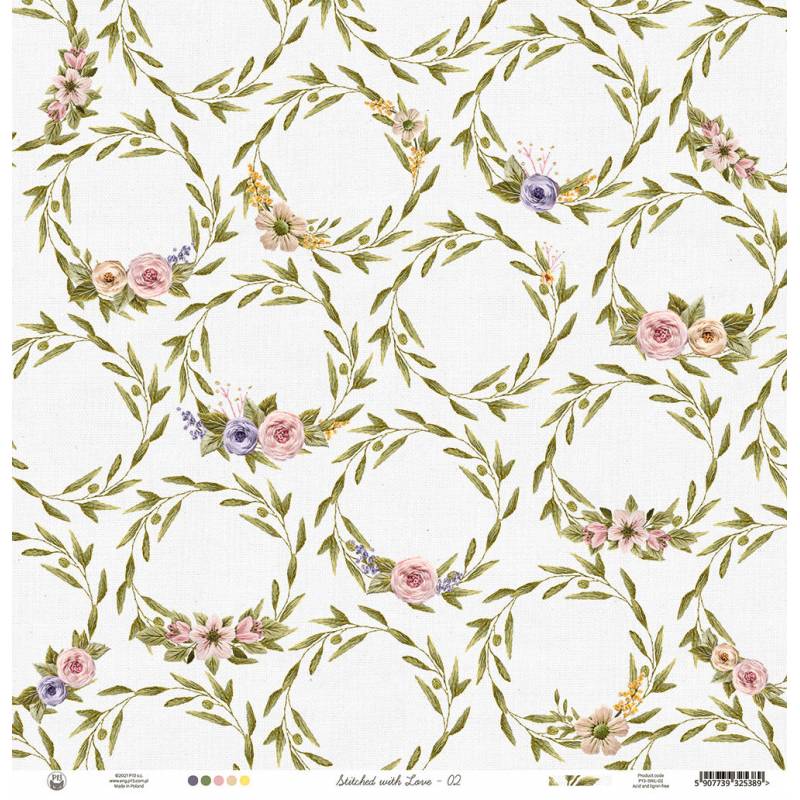 Paper 02 - 12"x12" - Stitched with Love