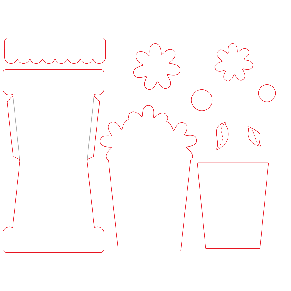 Flower Pot Card - Honey Cuts