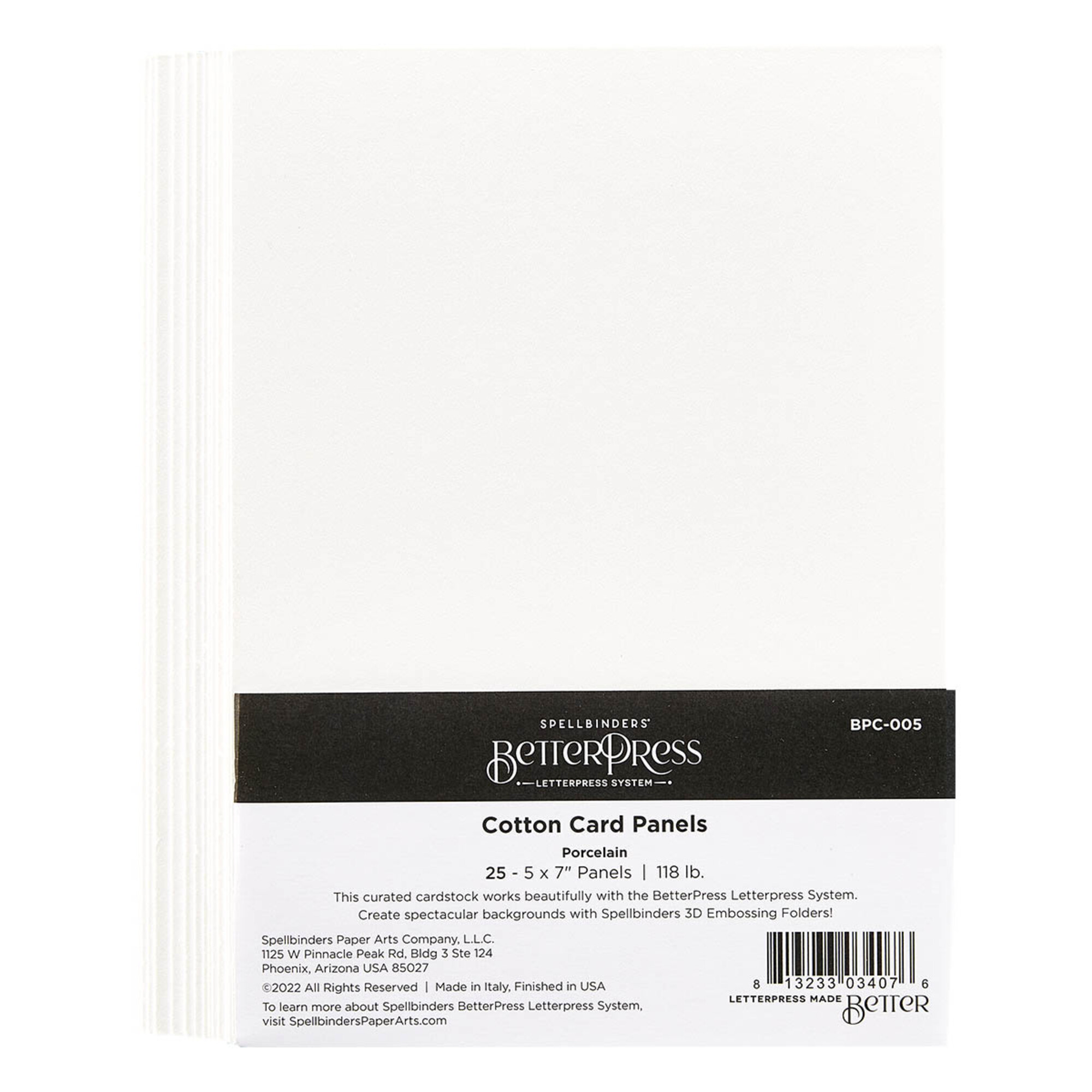 Porcelain - BetterPress Cotton Card Panels - 5x7 Inch Porcelain - BetterPress Cotton Card Panels - 5x7 Inch