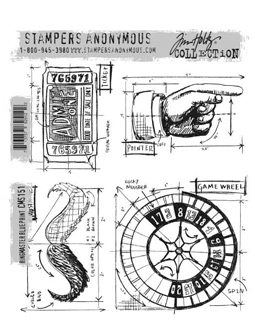 Ringmaster Blueprint - Tim Holtz Cling Stamps