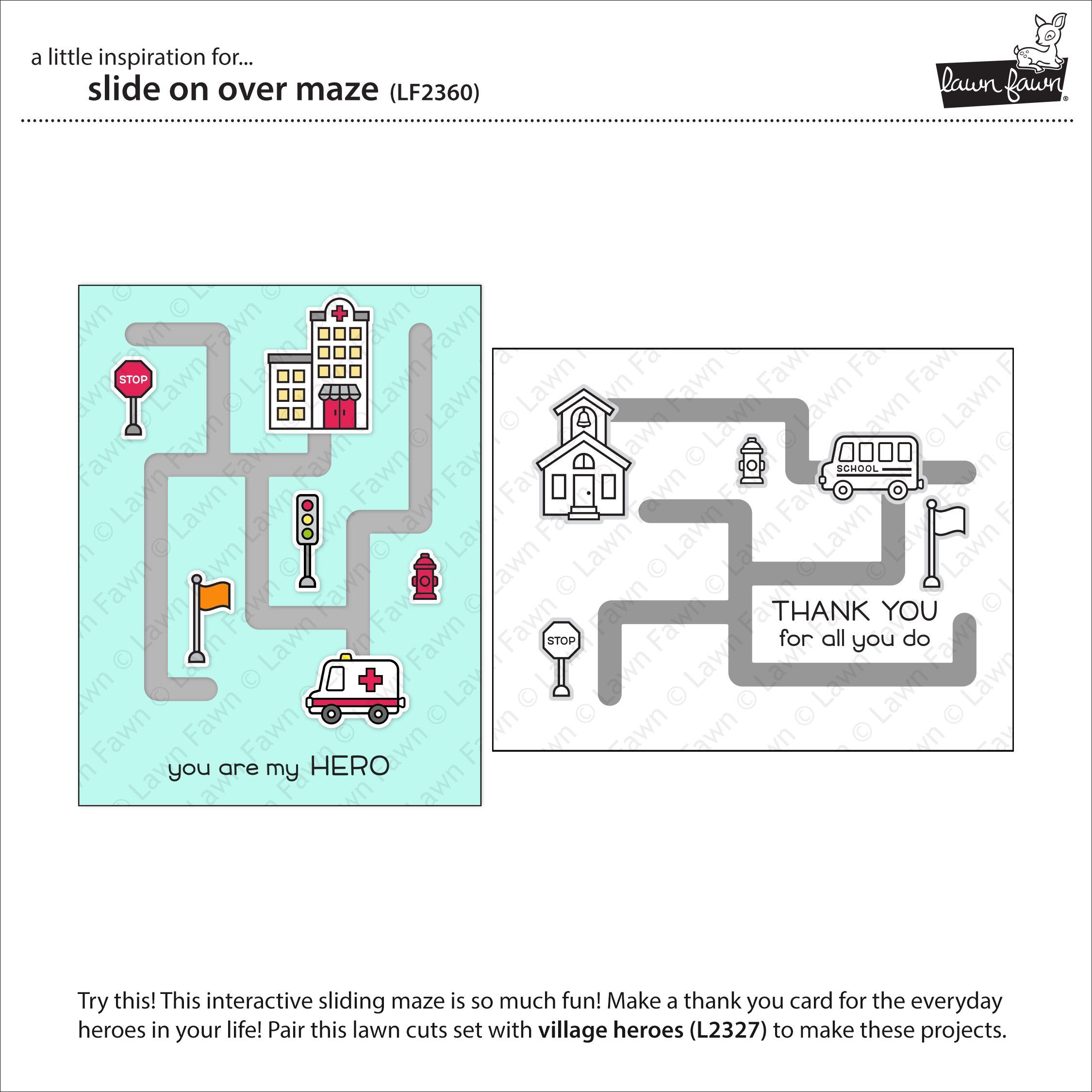 Slide on Over Maze - lawn cuts