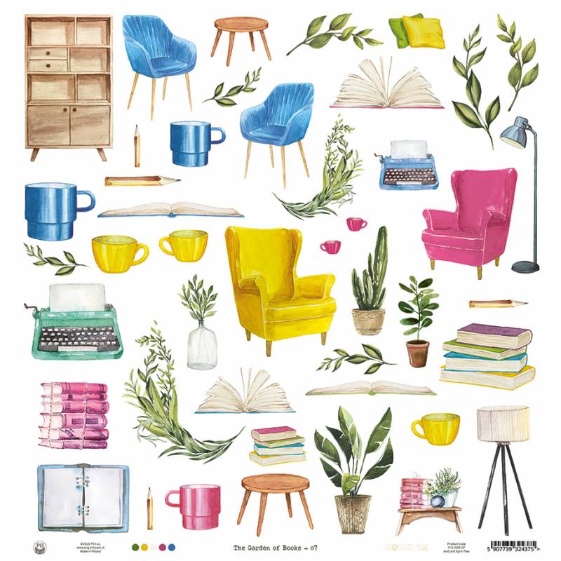 Paper 07 - 12"x12" - The Garden of Books