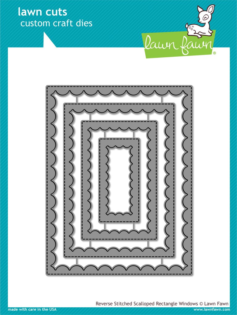 Reverse Stitched Scalloped Rectangle Windows- Lawn Cuts