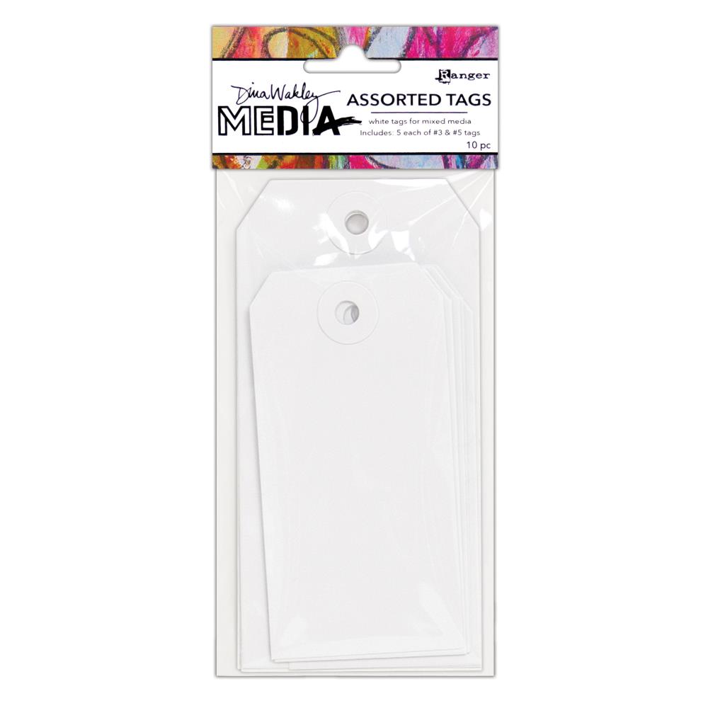 #3 & #5 - Dina Wakley Media White Tags