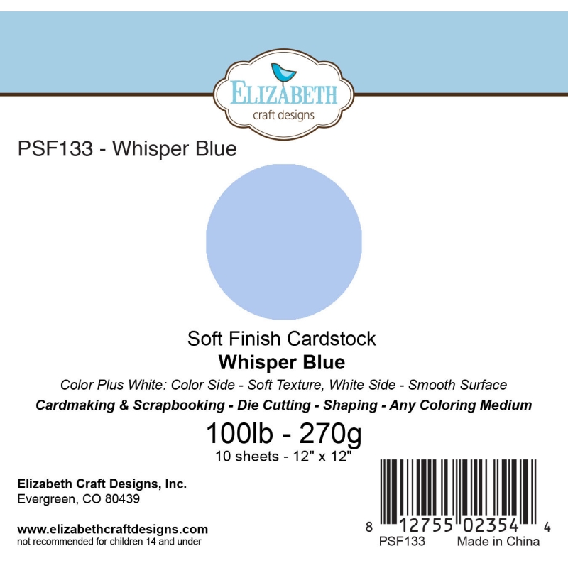 Whisper Blue - Soft Finish Cardstock - 270gr - 12"x12"