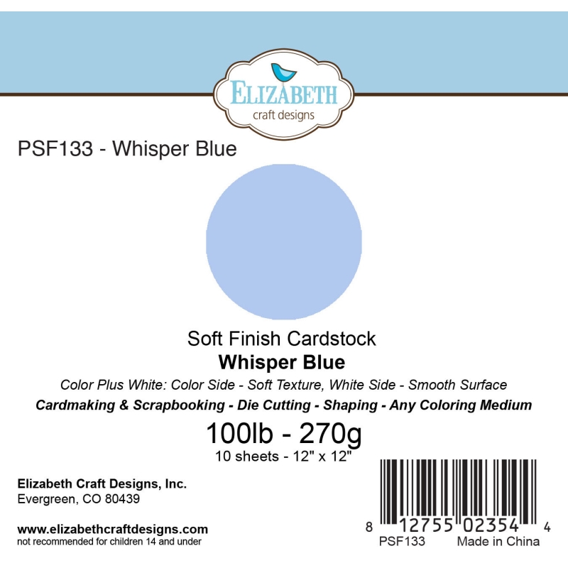 Whisper Blue - Soft Finish Cardstock - 270gr - 12"x12" Whisper Blue - Soft Finish Cardstock - 270gr - 12"x12"