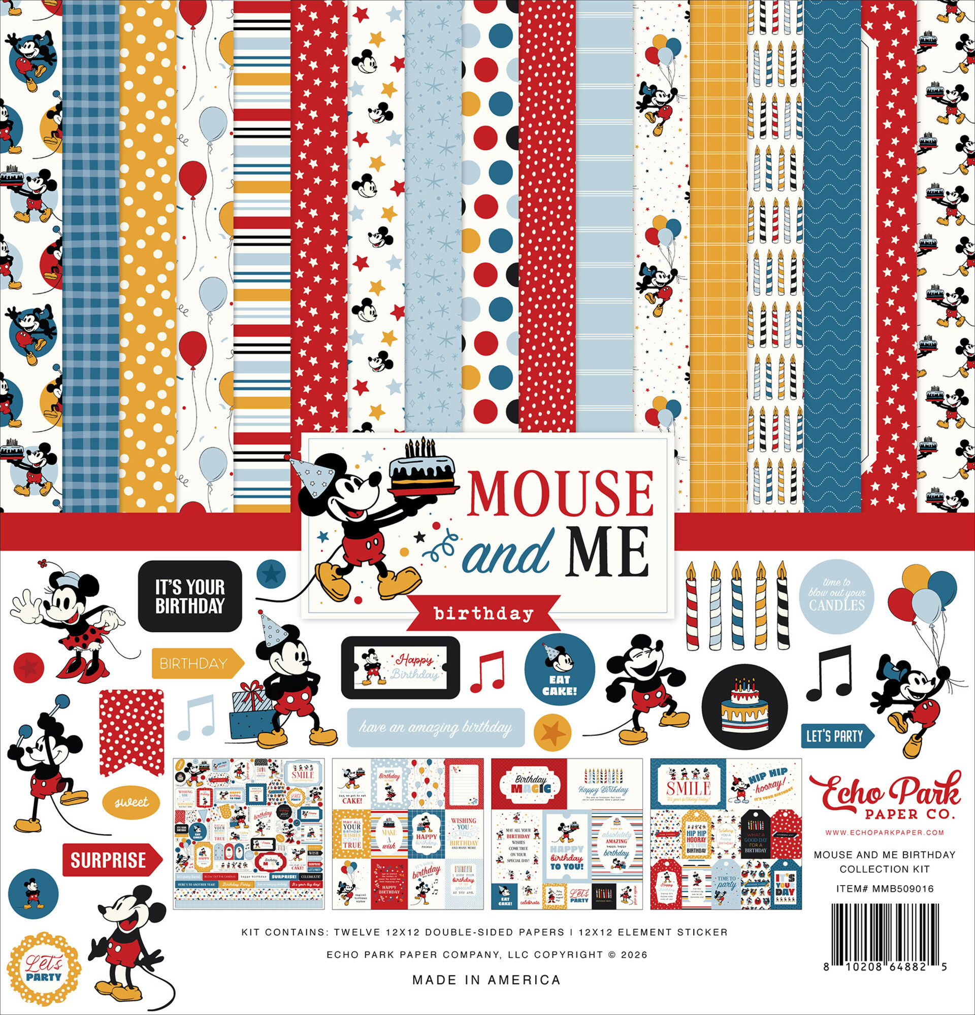 12x12 Inch Collection Kit - Mouse And Me Birthday - Echo Park 12x12 Inch Collection Kit - Mouse And Me Birthday - Echo Park