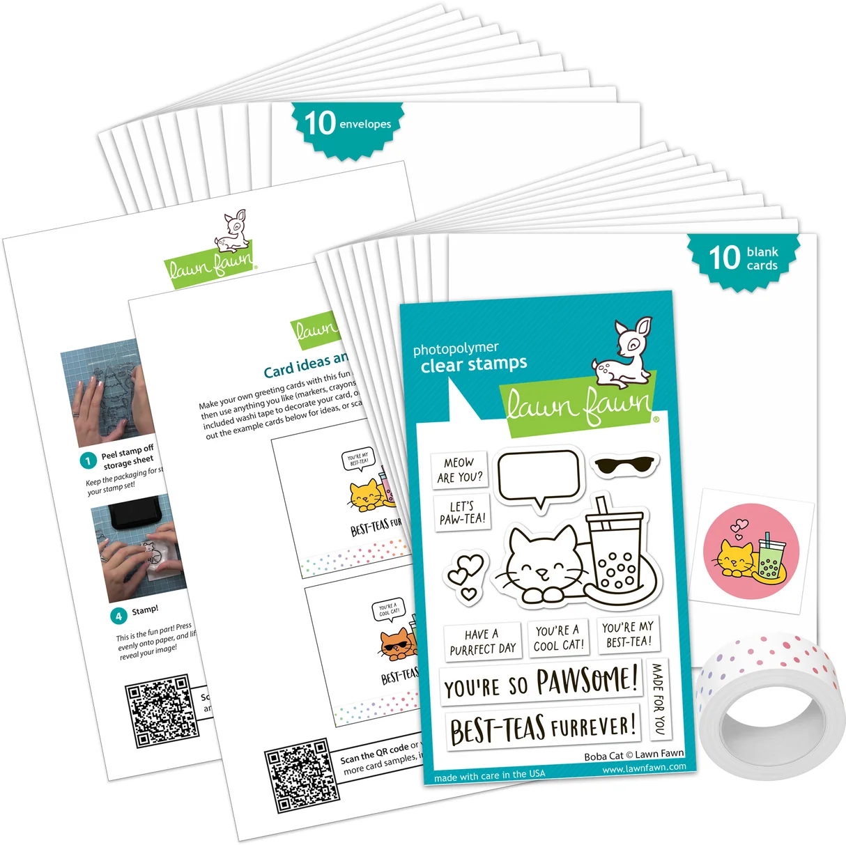 Boba Cat - Kids Cardmaking Kit: Mini Boba Cat - Kids Cardmaking Kit: Mini