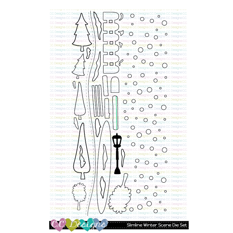 Slimline Winter Scene - Outline Metal Die