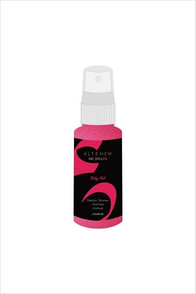 Ruby Red Metallic Shimmer - Ink Spray