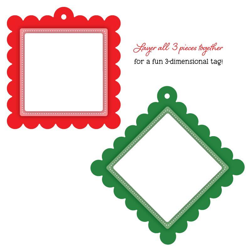 Scallop Square Gift Tag - Honey Cuts