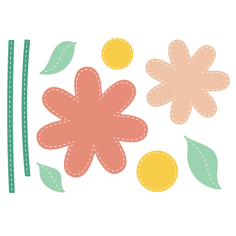 Stitched Flowers - Honey Cuts Stitched Flowers - Honey Cuts