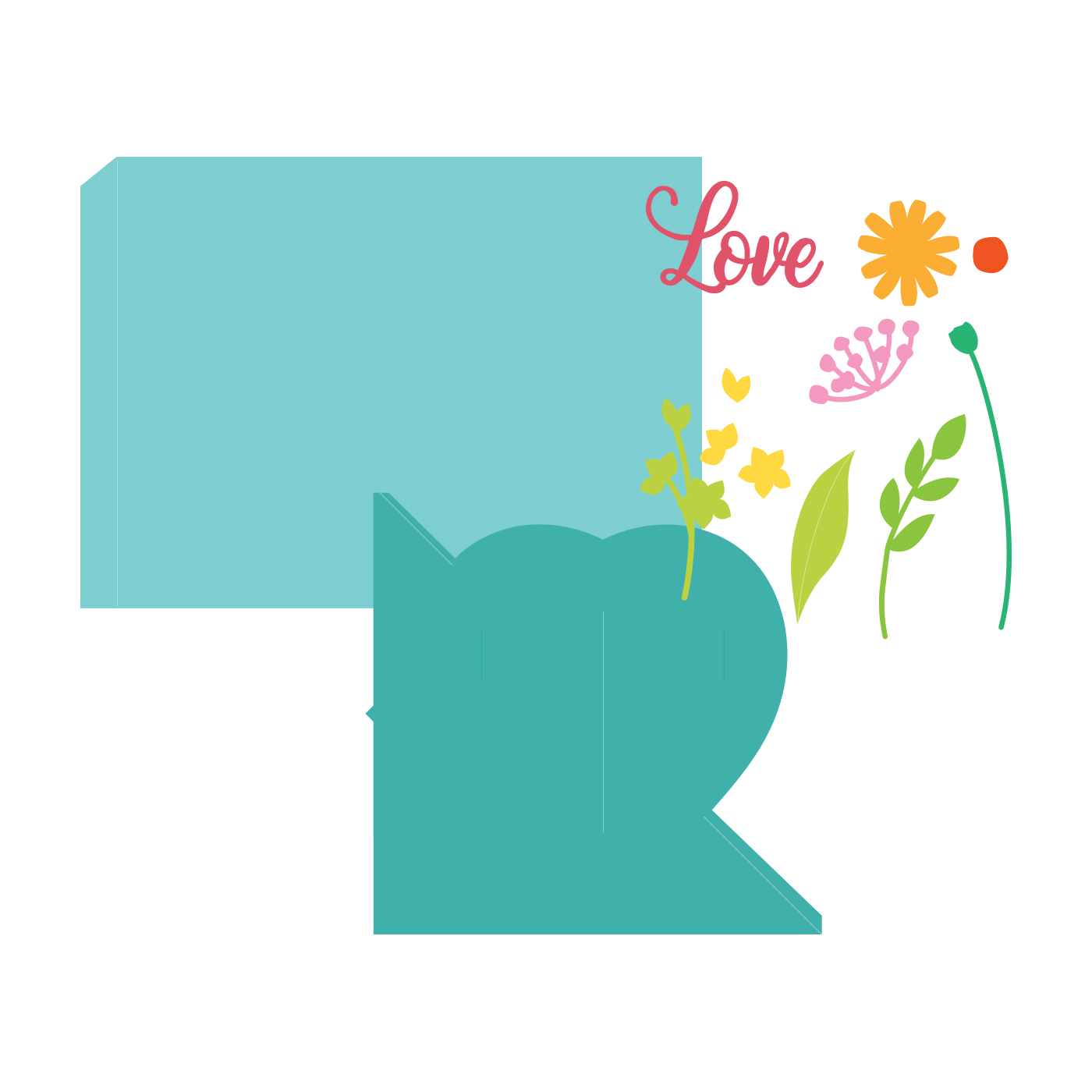 Flip Card, Heart Blooms - Die Set