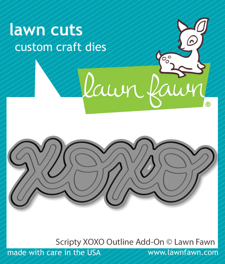 Scripty Xoxo Outline Add-On Die - Lawn Cuts