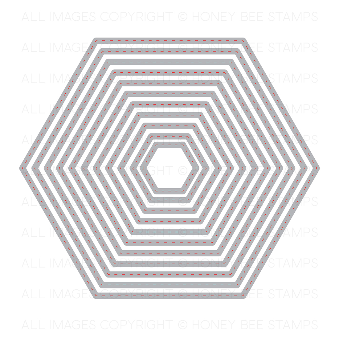 Hexagon Stitched Stack - Honey Cuts