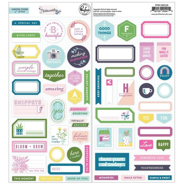 Card Stock Stickers - Noteworthy