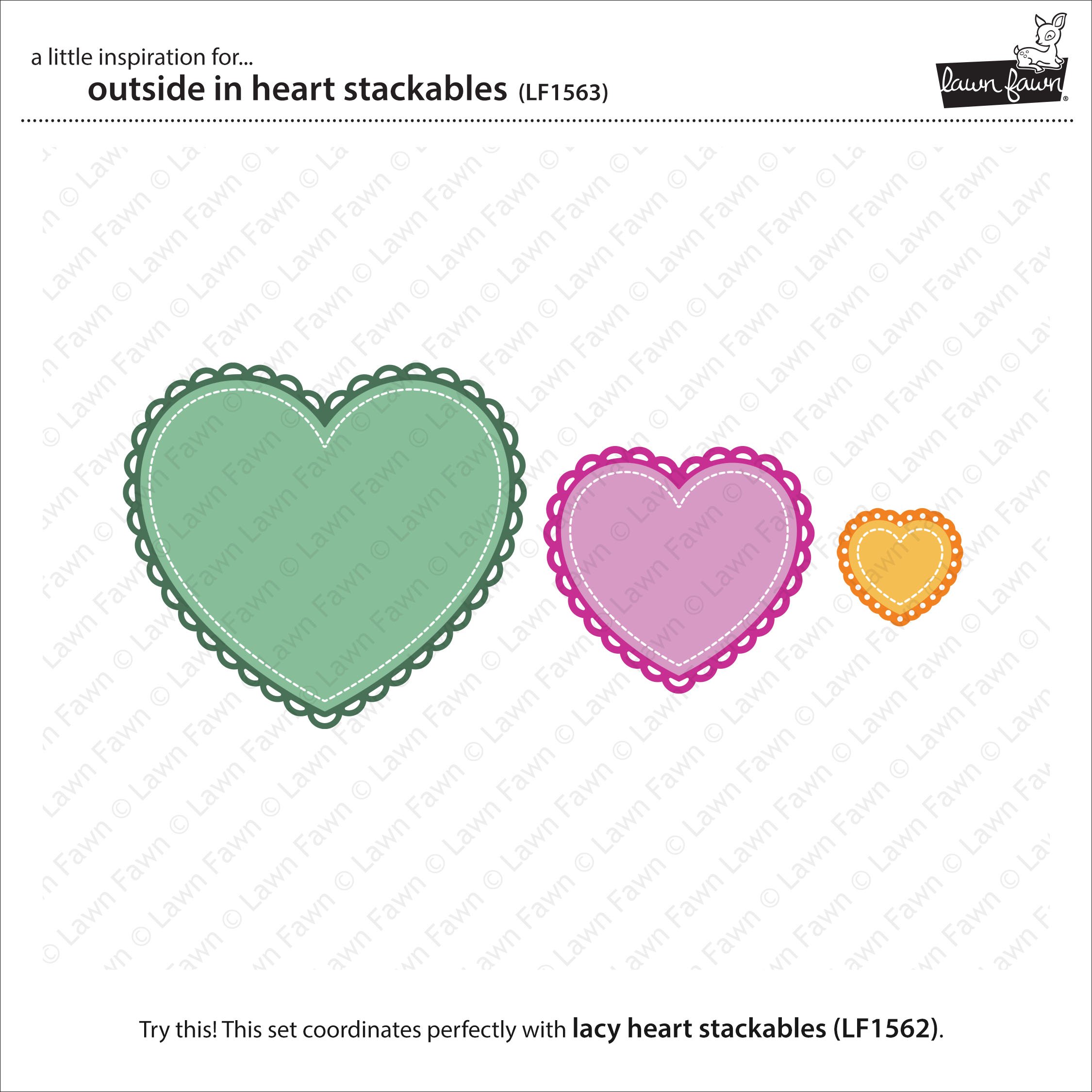 Outside in Stitched Heart Stackables- Lawn Cuts Outside in Stitched Heart Stackables- Lawn Cuts