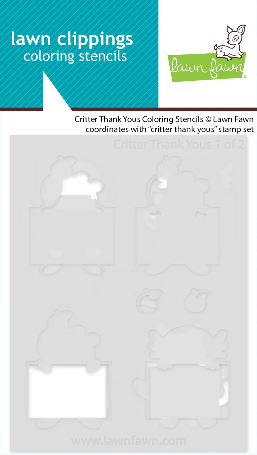 Critter Thank Yous - Coloring Stencil Critter Thank Yous - Coloring Stencil