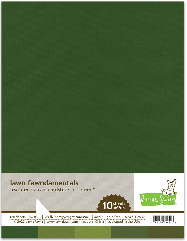 Green - Textured Canvas Cardstock - Lawn Fawn