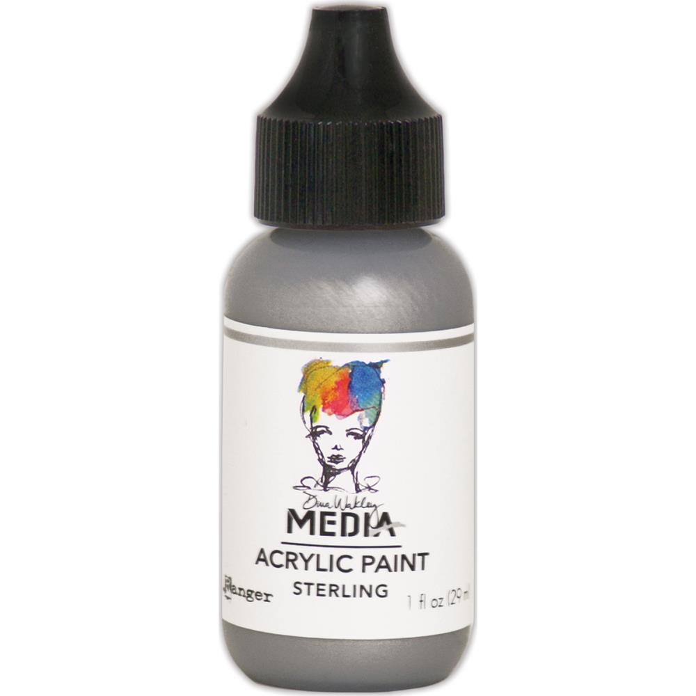 Sterling - Dina Wakley Media Heavy Body Acrylic Paint 1oz Sterling - Dina Wakley Media Heavy Body Acrylic Paint 1oz