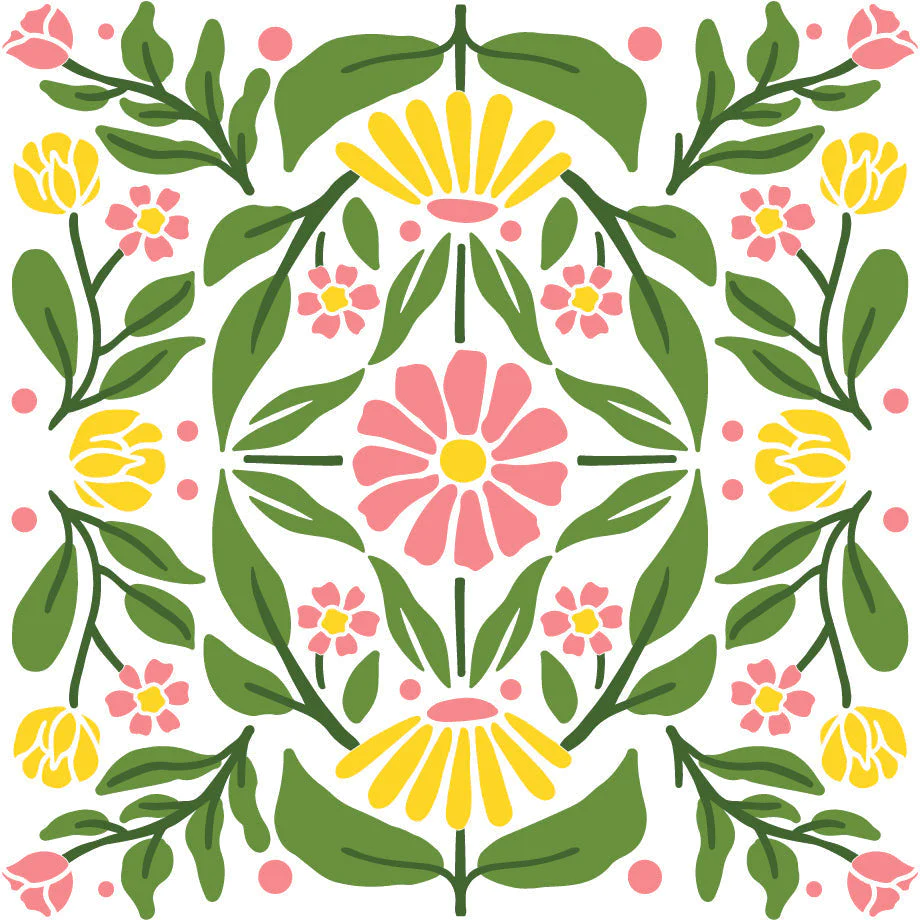 Folk Art Daisy - Set Of 4 Layering Background Stencils