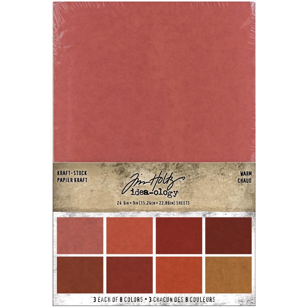 Warm, 8 Colors/3 Each - Idea-Ology Kraft-Stock Stack Cardstock Pad