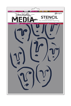 Circle Faces - Dina Wakley Media Stencils - 9"X6"