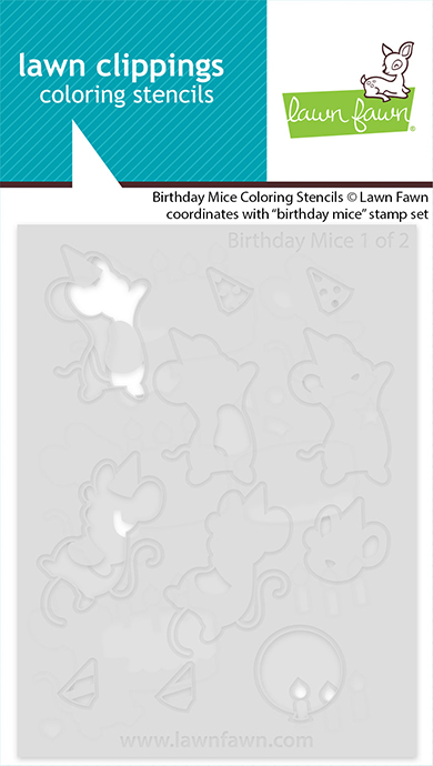 Birthday Mice - Coloring Stencil
