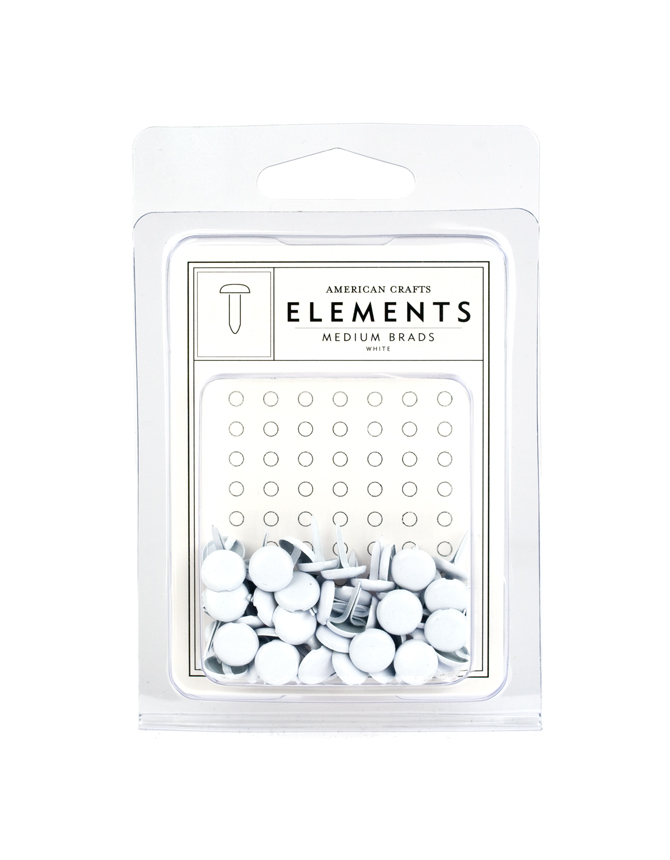 White - - American Craft Medium Brads