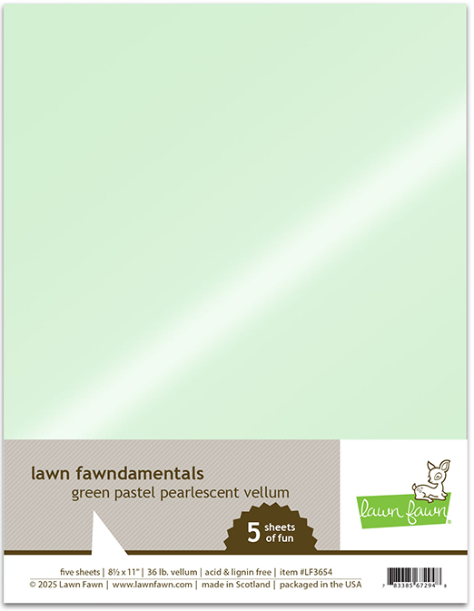 Green Pastel Pearlescent Vellum - Cardstock