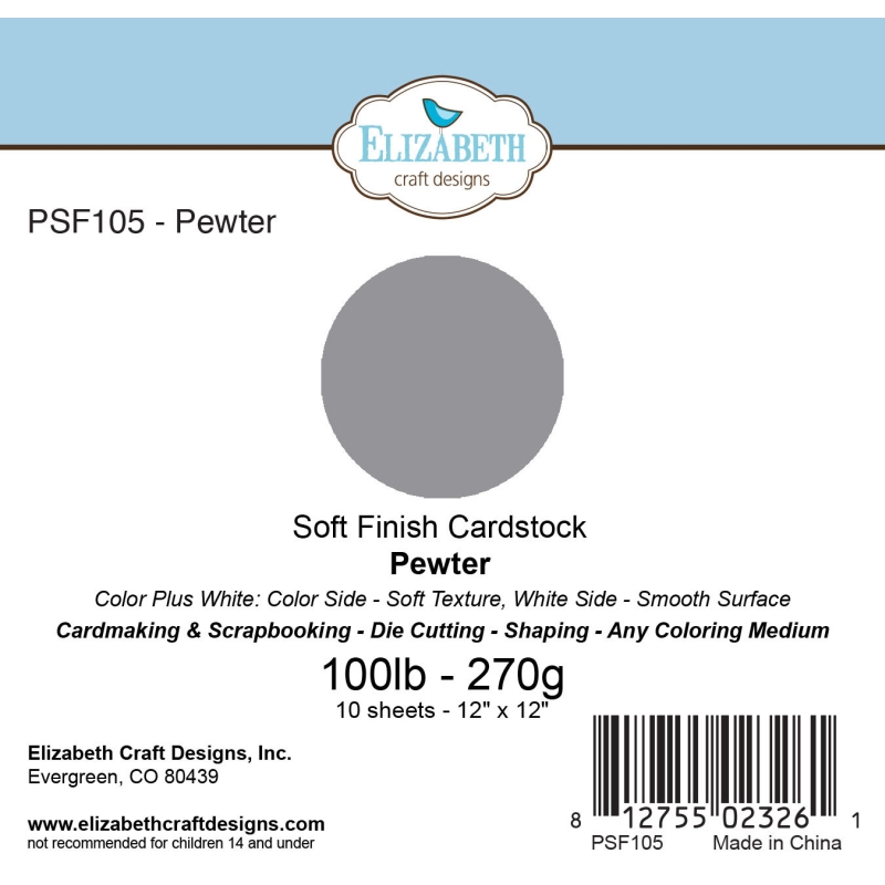 Pewter - Soft Finish Cardstock - 270gr - 12"x12"