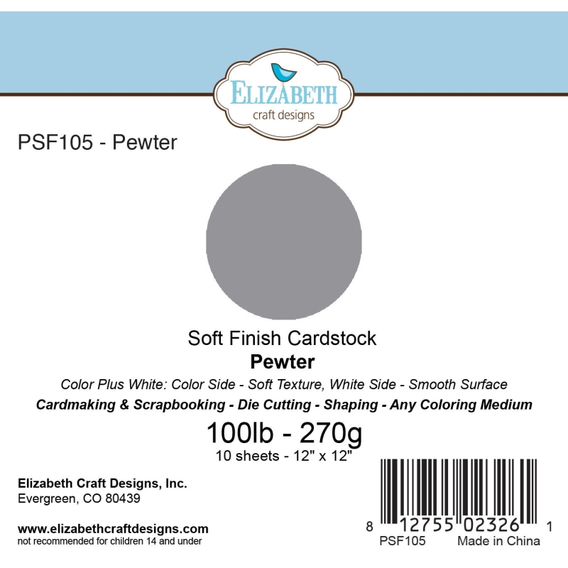 Pewter - Soft Finish Cardstock - 270gr - 12"x12" Pewter - Soft Finish Cardstock - 270gr - 12"x12"