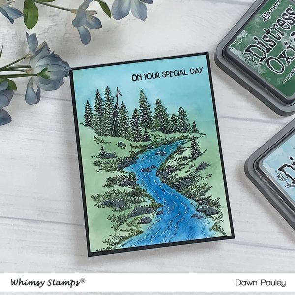 Forest Stream - Rubber Cling Stamp