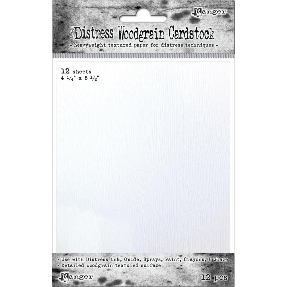 Distress Woodgrain Cardstock 12 Sheets - Tim Holtz