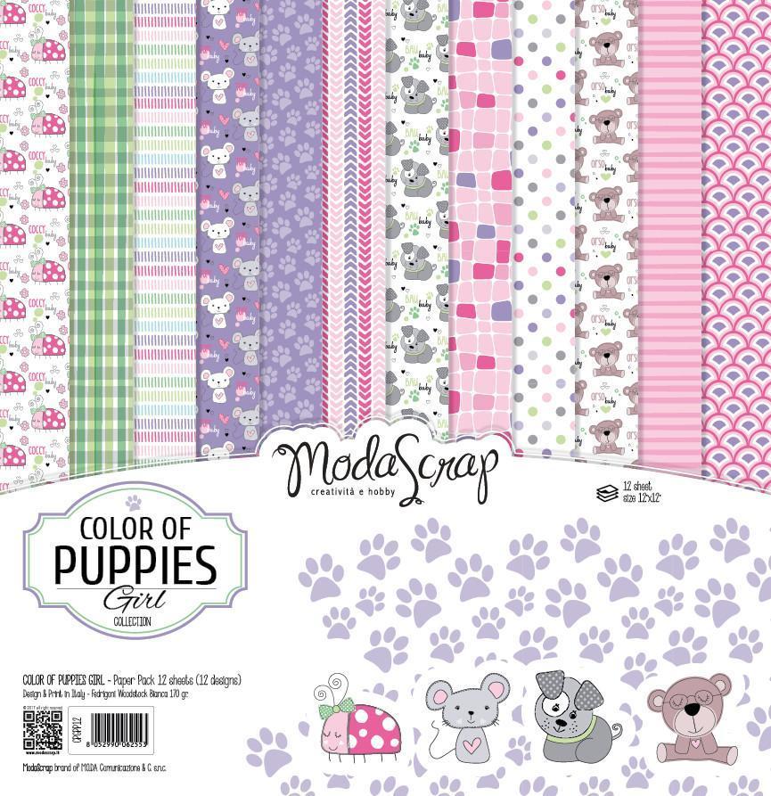 Color Of Puppies Girl - Elizabeth Craft Designs - 6"x6"