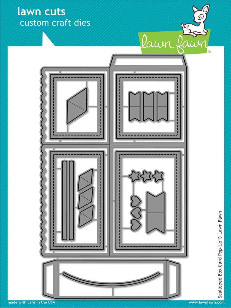 Scalloped Box Card Pop-up- lawn cuts