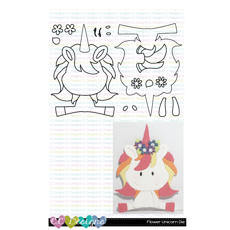 Flower Unicorn - Metal Die